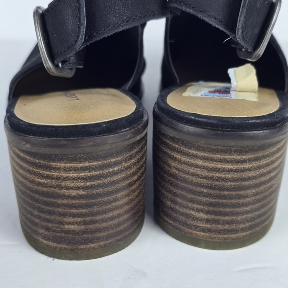 NWOT Lucky Brand Leather Womens Lideton Pump Size 8 M Slingback BlockHeel Black - Picture 3 of 10